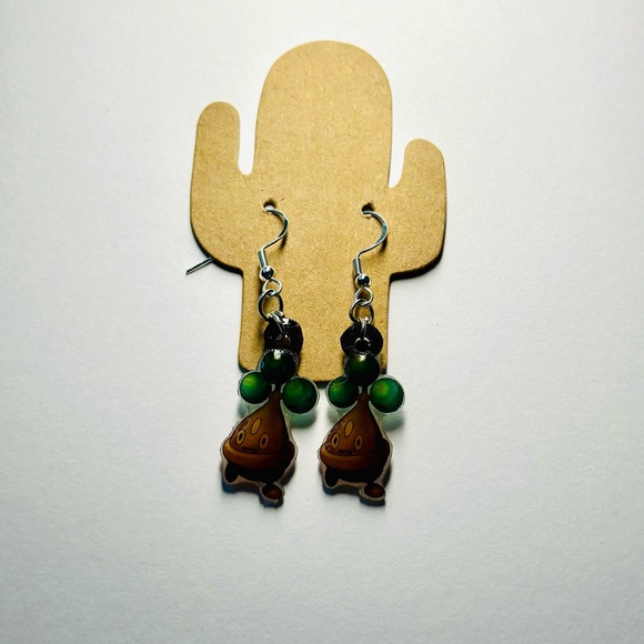 Bonsly pokemon earrings - Picture 3 of 3